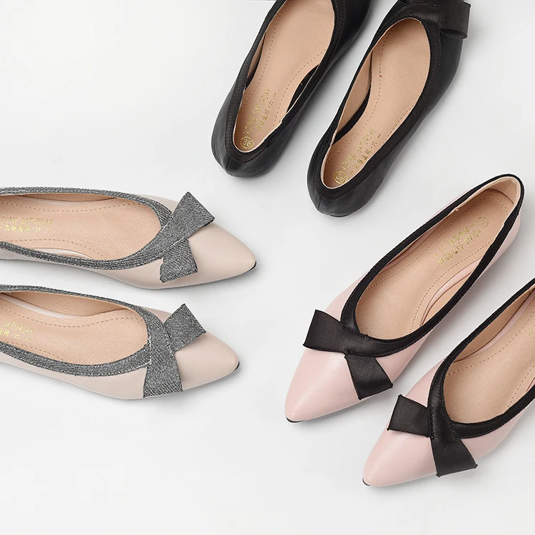 

korean ballerina women flat silk folded pumps shoes, As picture