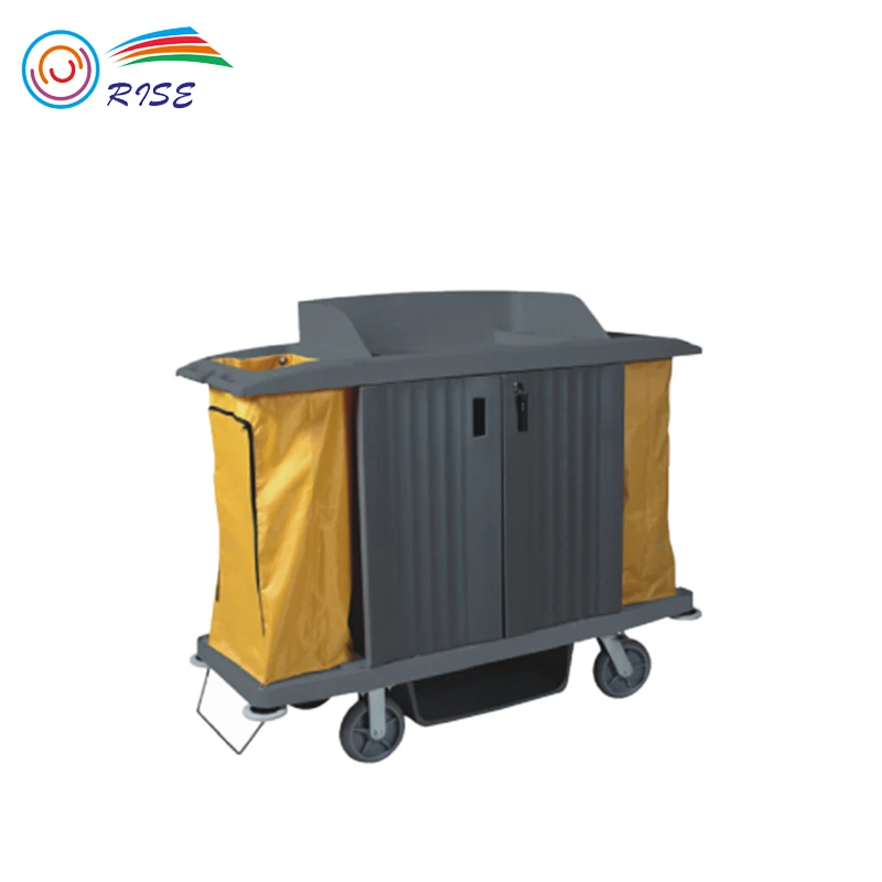 
Mobile Restaurant And Hotel Housekeeping Serving Maid Clean Cart Trolley 