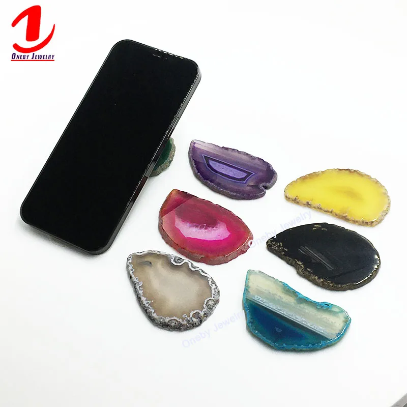 

Irregular Agate Natural Edge Cute Collapsible Wholesale Cell Phone Holder Finger Grip Phone Holder Socket Stand Expand Customize