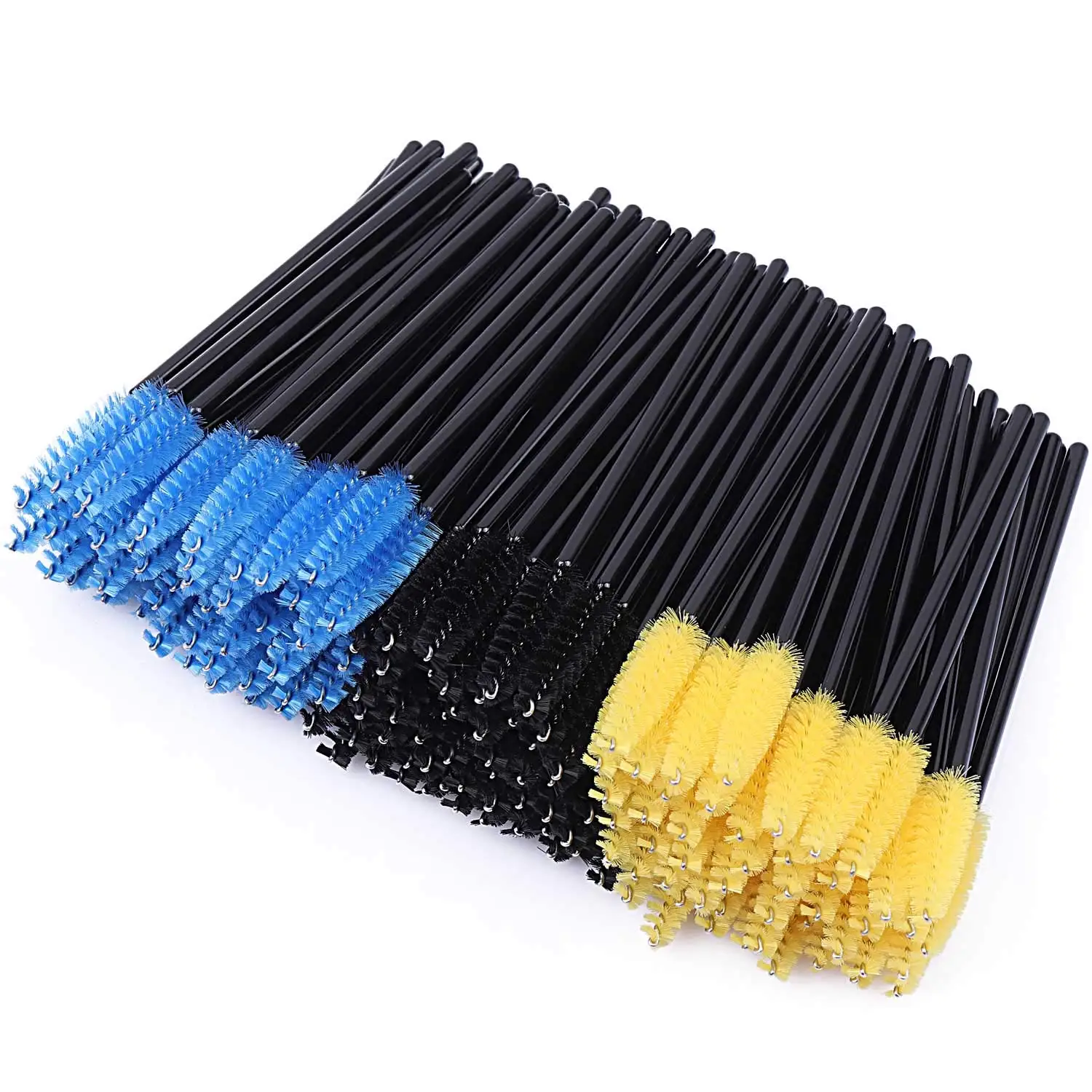 

50pcs Plastic Black Disposable Mascara Wands Eyelash Extension Makeup Brush, Red,pink,purple,blue,yellow