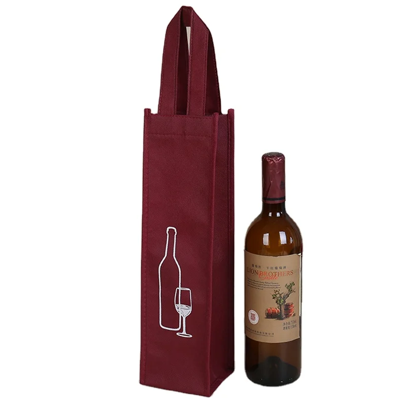 

Sac A Vin Spot Cheap Promotional Eco Friendly Reusable Portable Gift Packaging Storage Pp Non- Woven Wine Bag, 2 colors