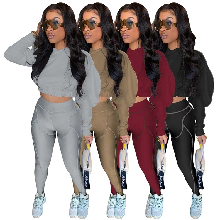 

Best Seller Women Clothes 2021Crop Top Two Piece Outfits Women 2 Piece Set Clothing Women Two Piece Pants Set