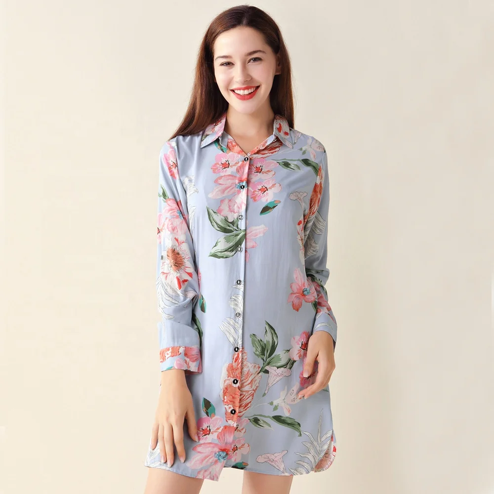 

FUNG 3036 Sexy Sleep Shirt Cotton Floral Pajamas Robes Top Sale Style Bride Hight Wear For Party Sleep Shirt Wedding women, Many colors