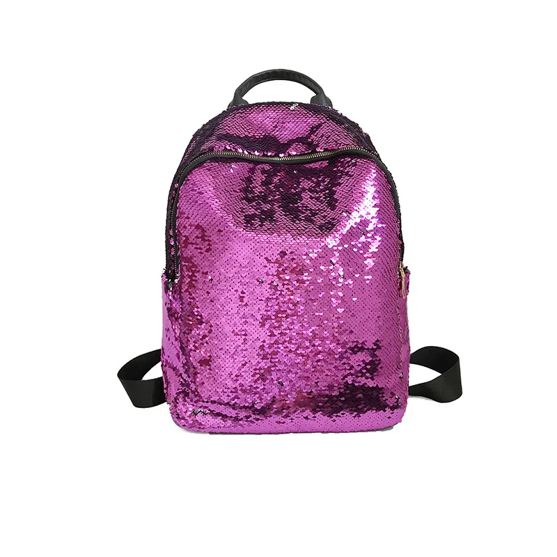 

2021 Fashion Luxury Piece Women Reflective Backpack In Pu Leather Top Quality Material Beaded Shoulder Bag For Student College