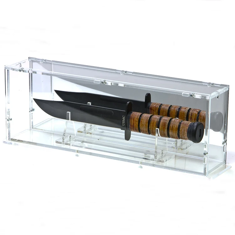 Bespoke Lucite Knife Showcase Rotating Acrylic Counter Top Knife