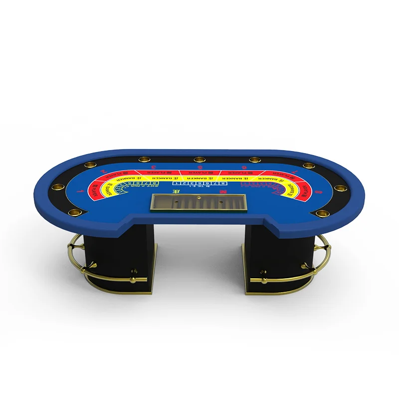 

YH Luxurious Solid Wood Semicircle Legs Casino Baccarat Table With Stainless Pedal