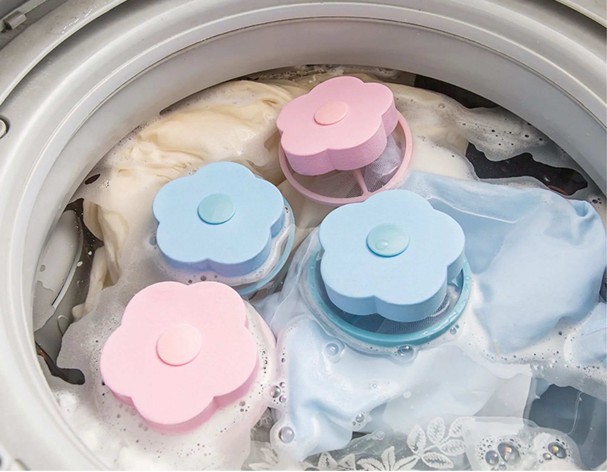 4 Piezas De Trampas De Pelusa Para Lavadora Recogedor De Pelusas,Bolsa