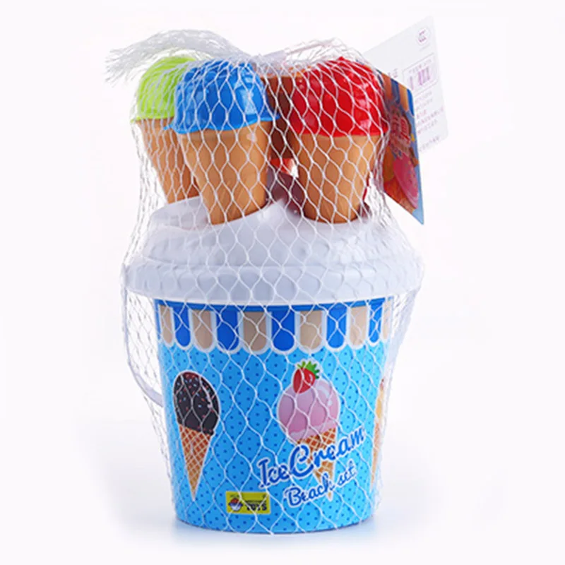 

Customizable Outdoor Ice cream beach bucket toy with plastic pail