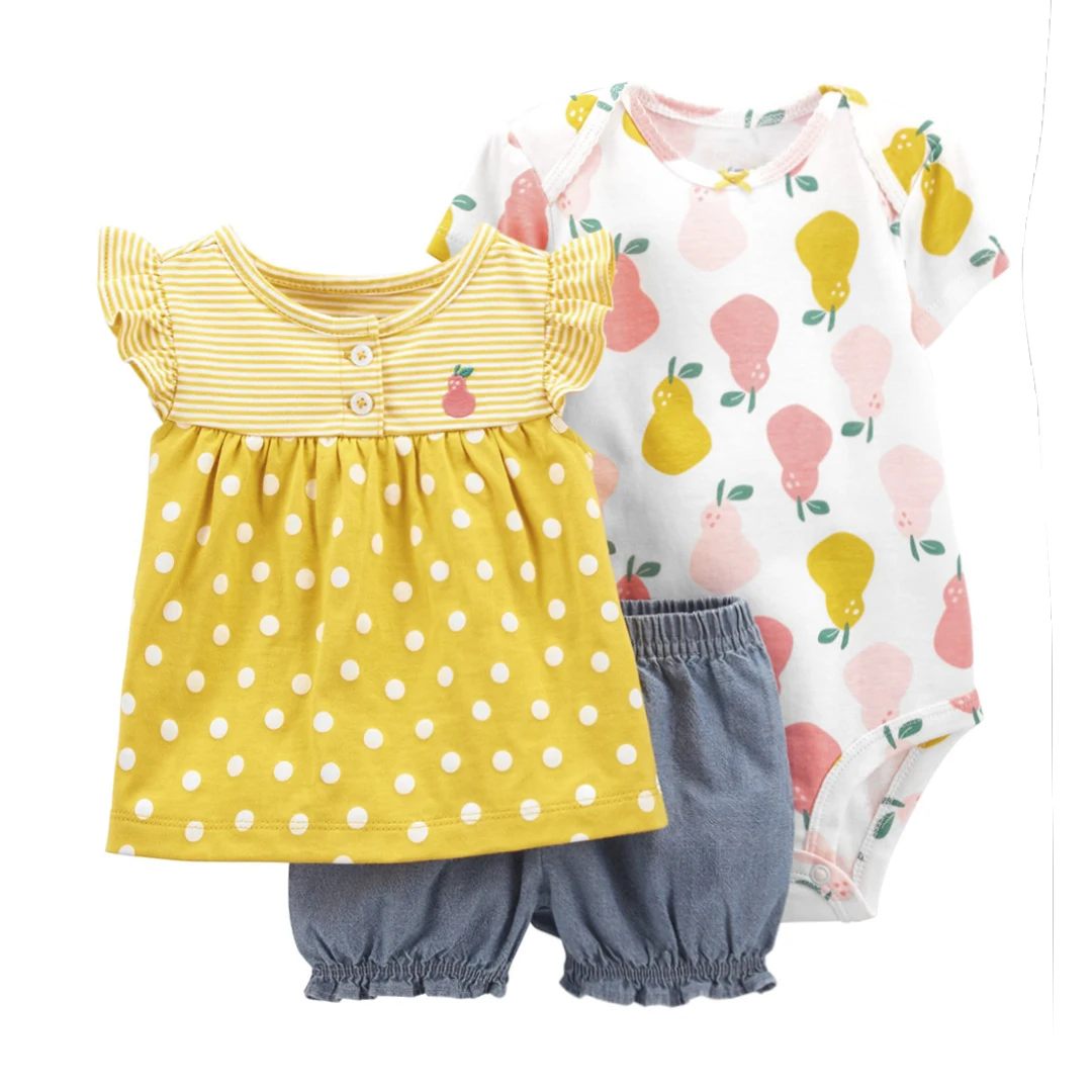

Summer Girls Clothing Sets Baby Kids Clothes Suit Children Sleeveless 2021 new style 3pcs set baby girls clothing, Picture