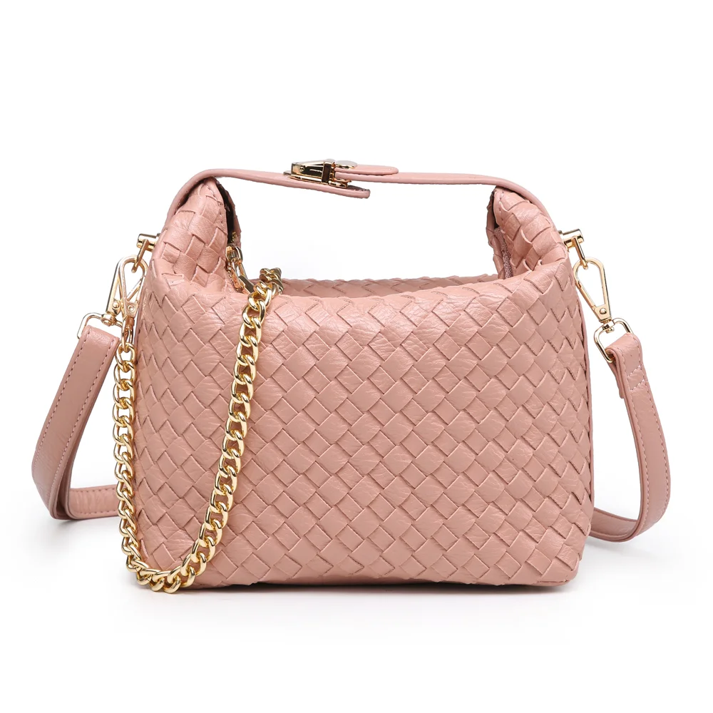 

Fashion New High Quality Woven Leather Shoulder Bag Women Handmade Dumplings Bags