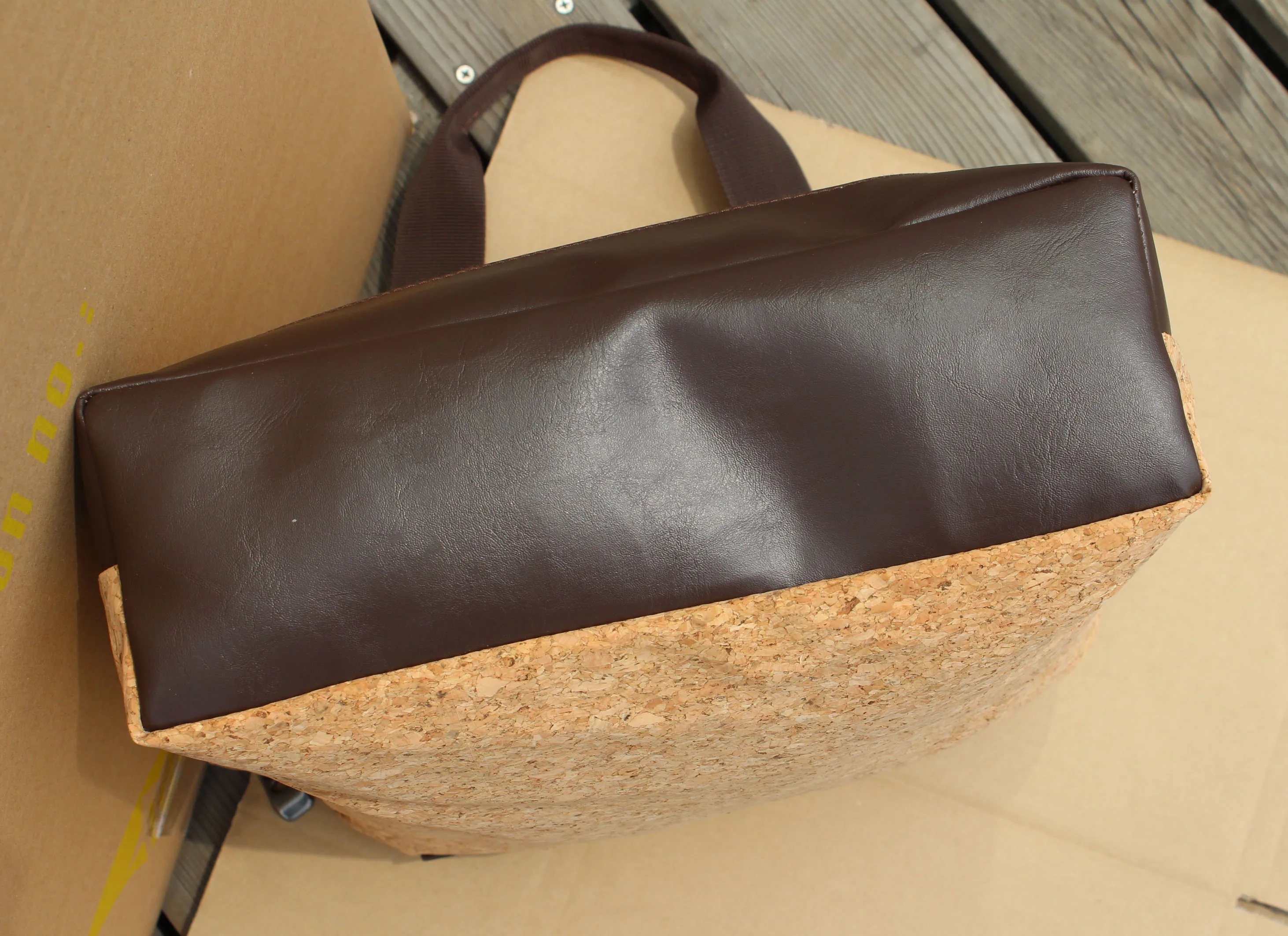 eco-friendly recycled poly bag cork tote bag