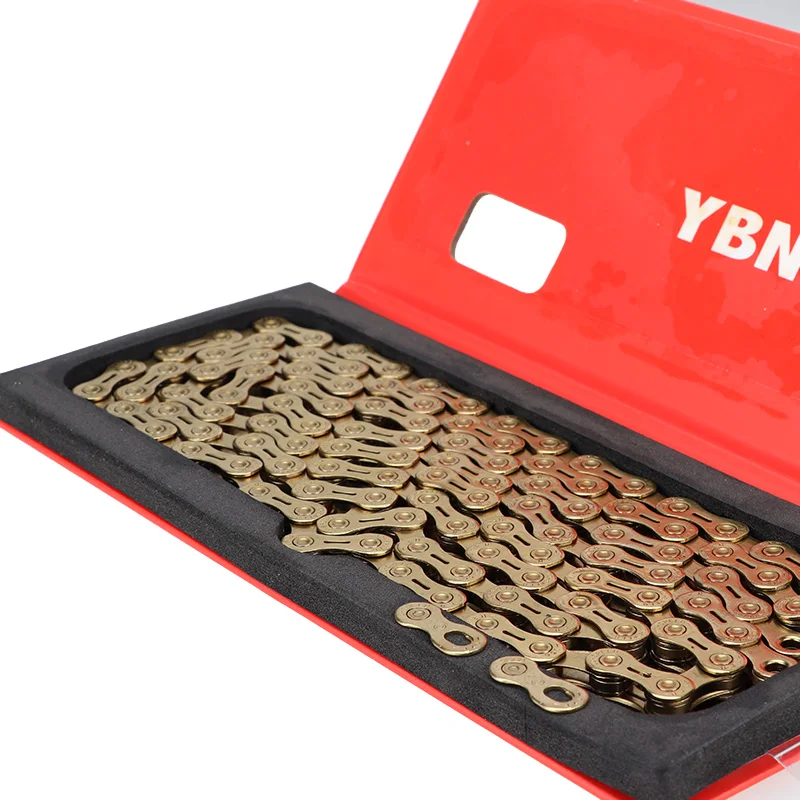 

YBN Gold Silver 10 11 S Speed 116L Link MTB Bicycle Chain X10 X11 SLR Ultralight TIG Half Hollow Road Bike Chain