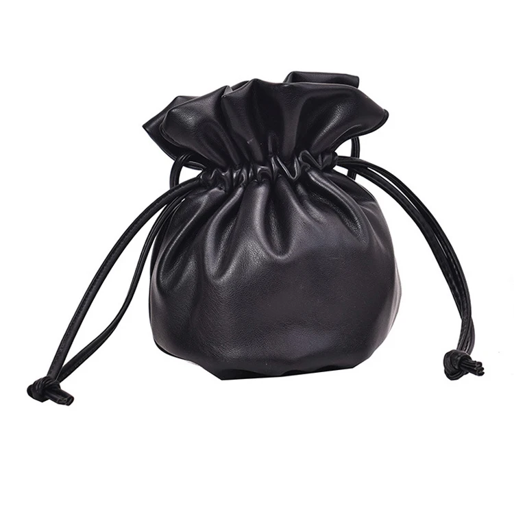 

Korea Stylish Ins Soft Leather Mini Purse Pu Leather Drawstring Bucket Bag Small Sling Bag For Girls 2020, White,red,green,black,brown