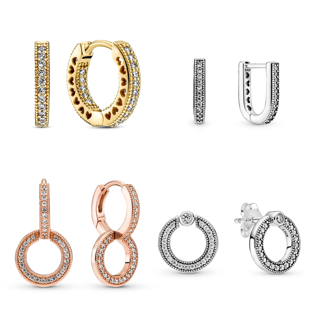 

2021 New arrival luxury 925 sterling silver earrings for women classic style