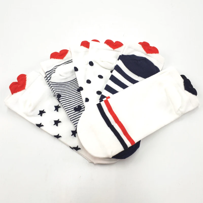 

3D Red heart cheap knitted teen girs low cut women socks