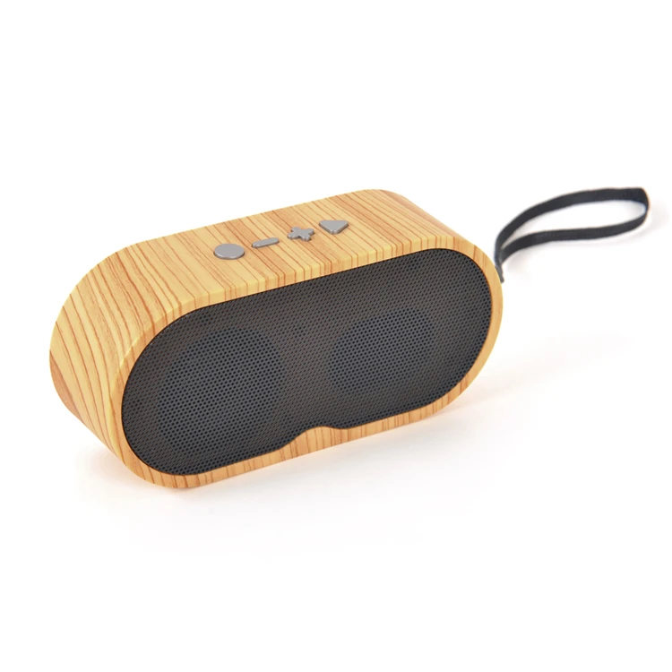 Mini Sound Box 3w Smart Bt Bluetooth 5.0 Portable Wooden Speaker With Radio Usb Tf Card Playing