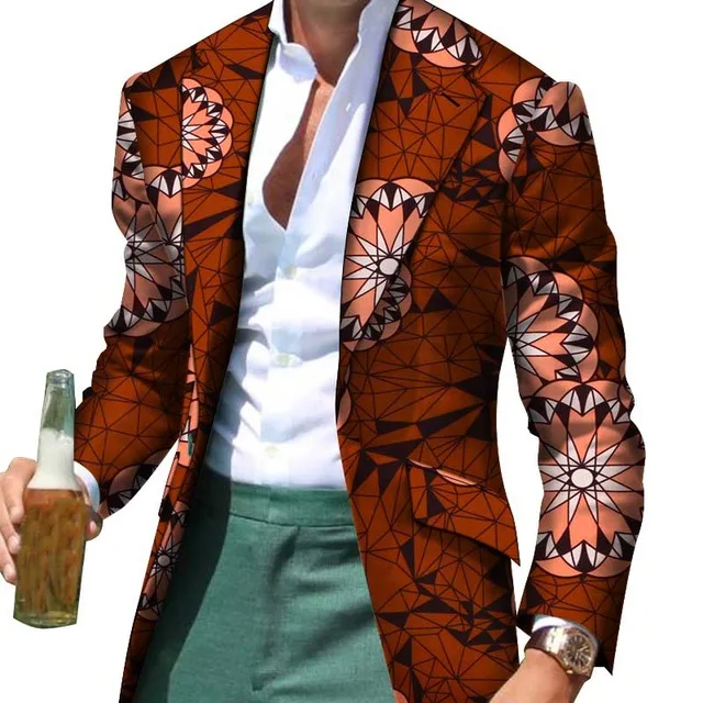 

WYN530 New Fashion Mens Slim Fit Suit African Ethnic Style Men Quality Blazer Jacket Wedding Printing Suit, Customized