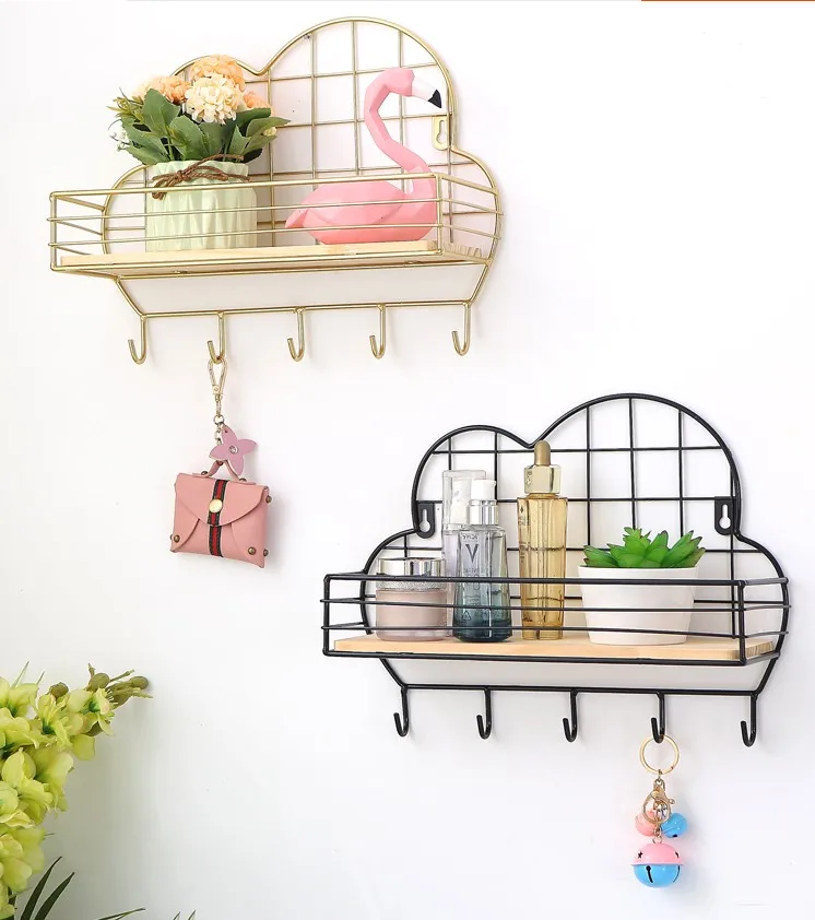 Modern Colorful Decorative Fashion Nordic 2 Tier Wall Shelf