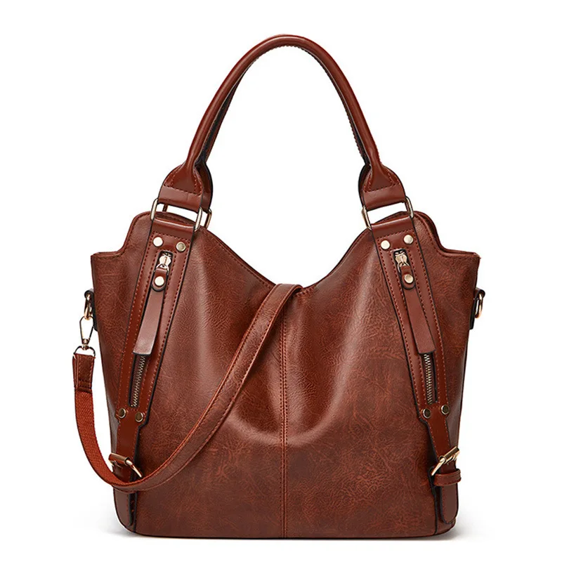 

Fashionable PU Leather Handbag Crossbody Tote Bag, 4colors