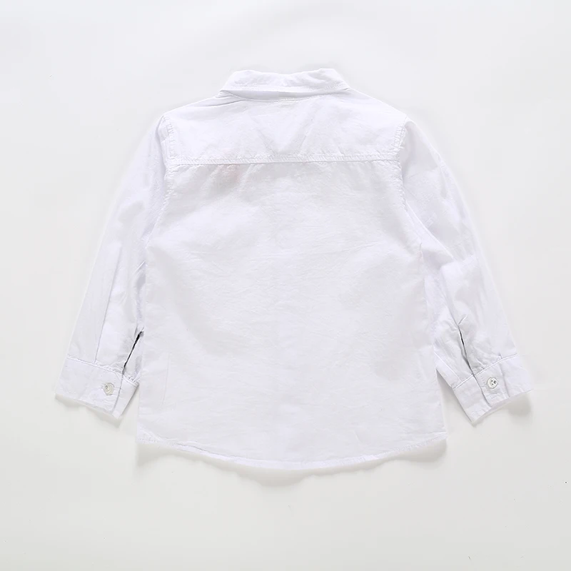 
2020 Brand New Fashion Design High Quality 100% Cotton Casual Embroidered Shirt with Bow Long Sleeve Boys Solid Shirt 