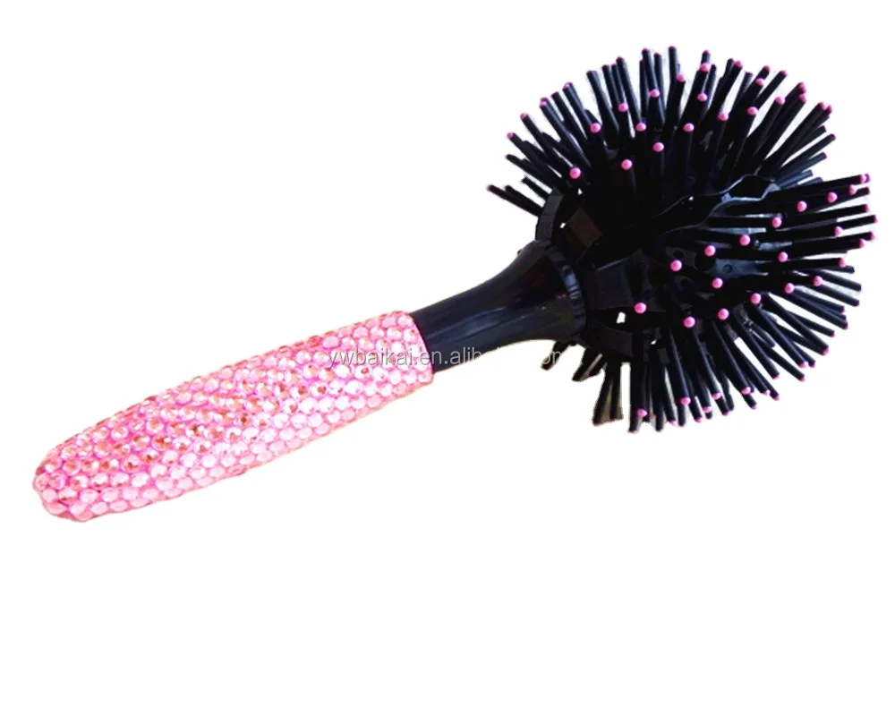 

Professional hairdresser styling women comb hair care massage bristle hairbrush 3d ball shape hair brush