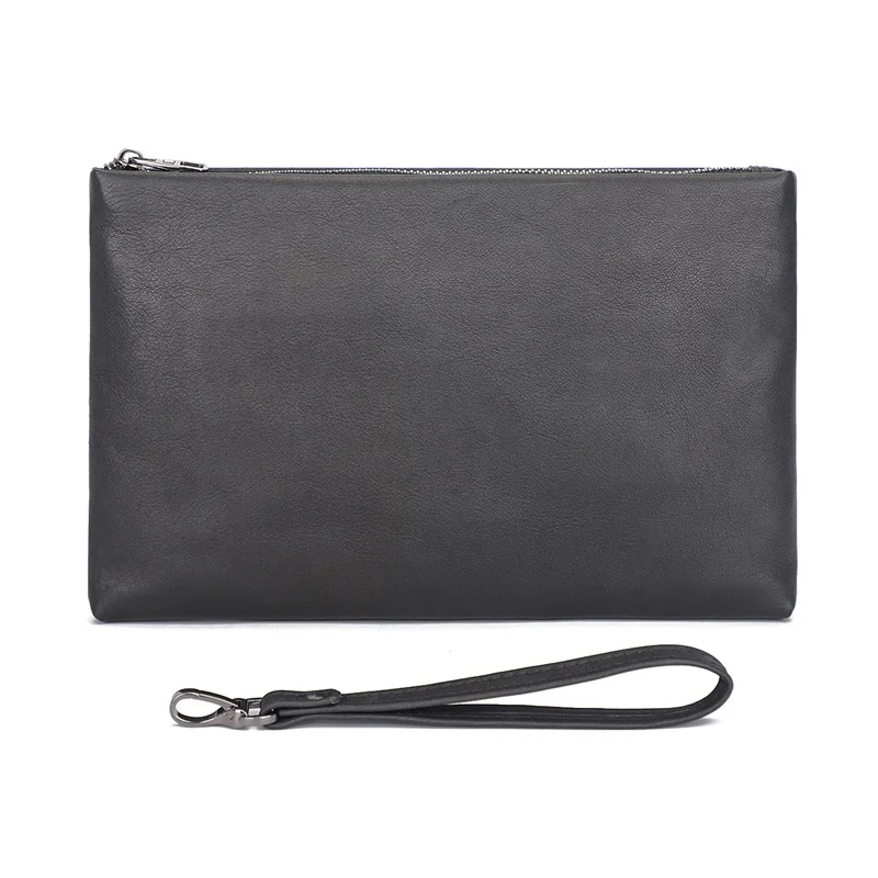 

Men's Envelope Clutch Bag Genuine Leather Clutch Wallet for Business Unisex Purse C019A