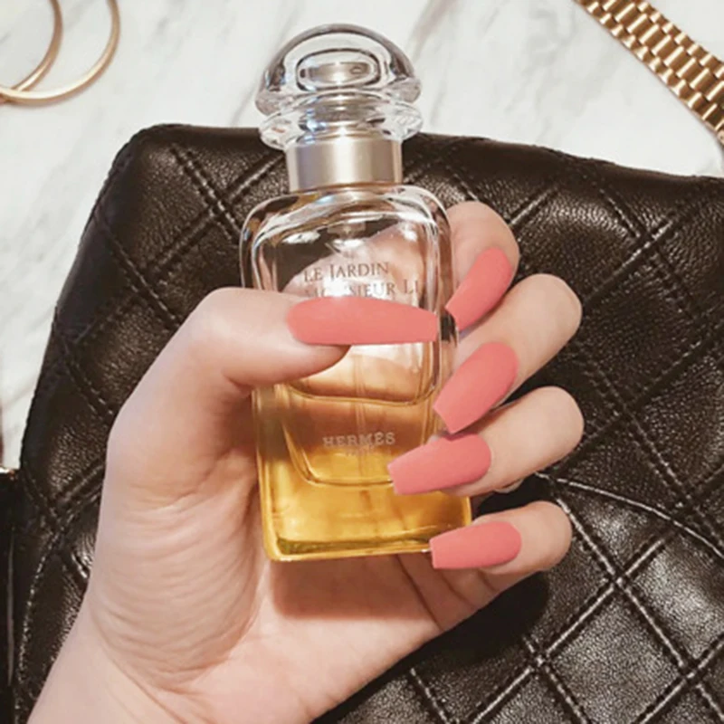 

F128 24 pcs/box full cover press on coloured Ballet nail tips acrylic nail tips natural wholesale different types of nail tips, Colorful