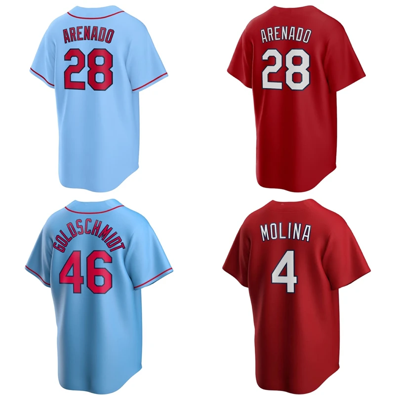 

Customize Men's St. Louis City Baseball Jersey #28 Nolan Arenado #46 Goldschmidt Cheap White Stitched Cardinal Uniform