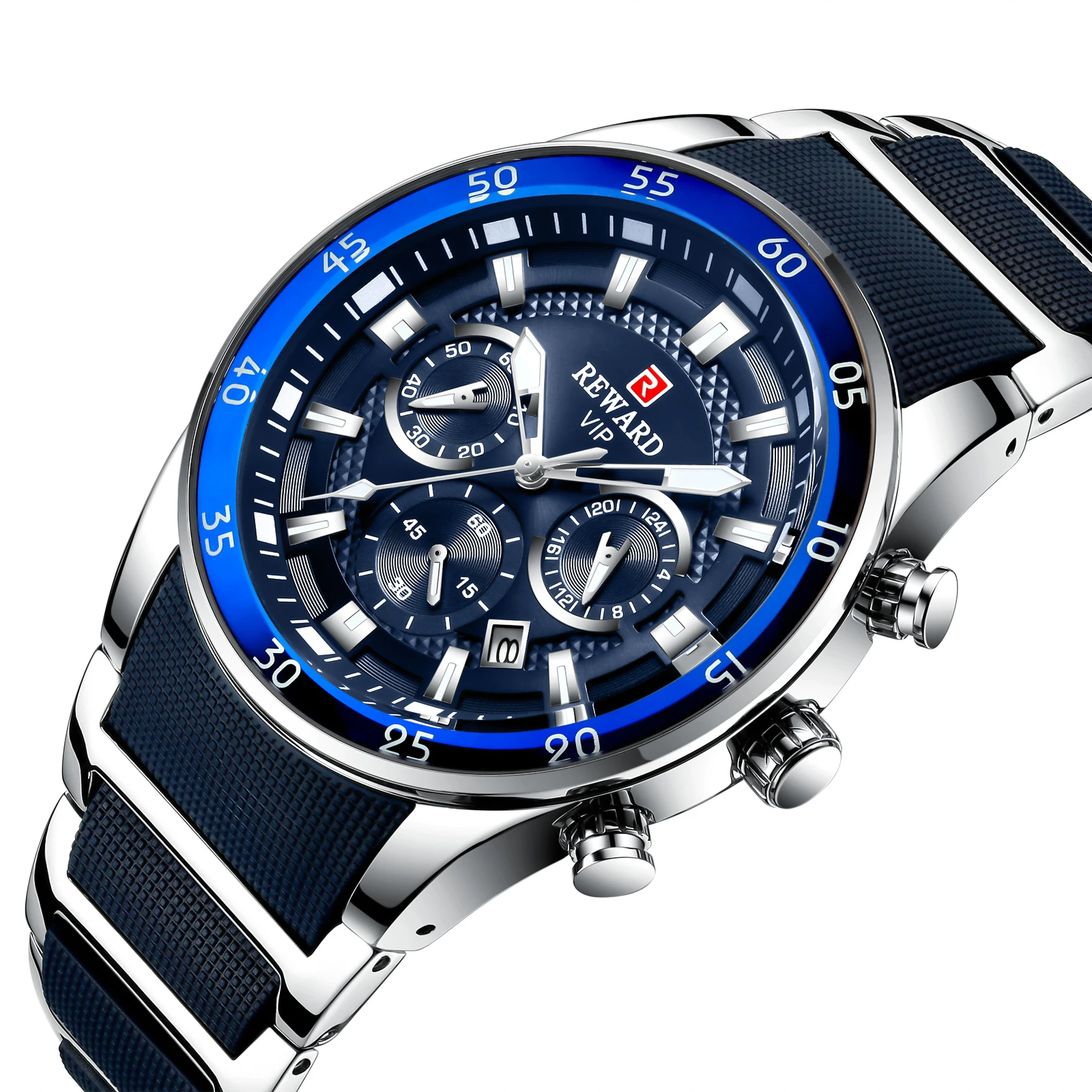 

Reward High quality Luxury chronograph sport custom watches for men Stainless steel 3atm quartz hand wristwatches Wrist Clock