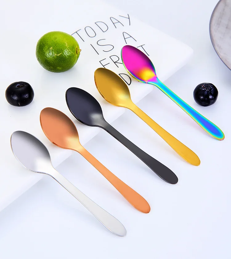Custom Logo Laser Engrave Promotional Mini Stainless Steel Spoon for Dessert