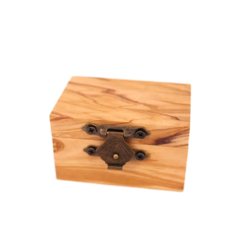 POYA Handmade Wooden Jewelry Box Real Wood  Olive Wood Wedding Ring Box for Gifts Parties Engagements Anniversaries