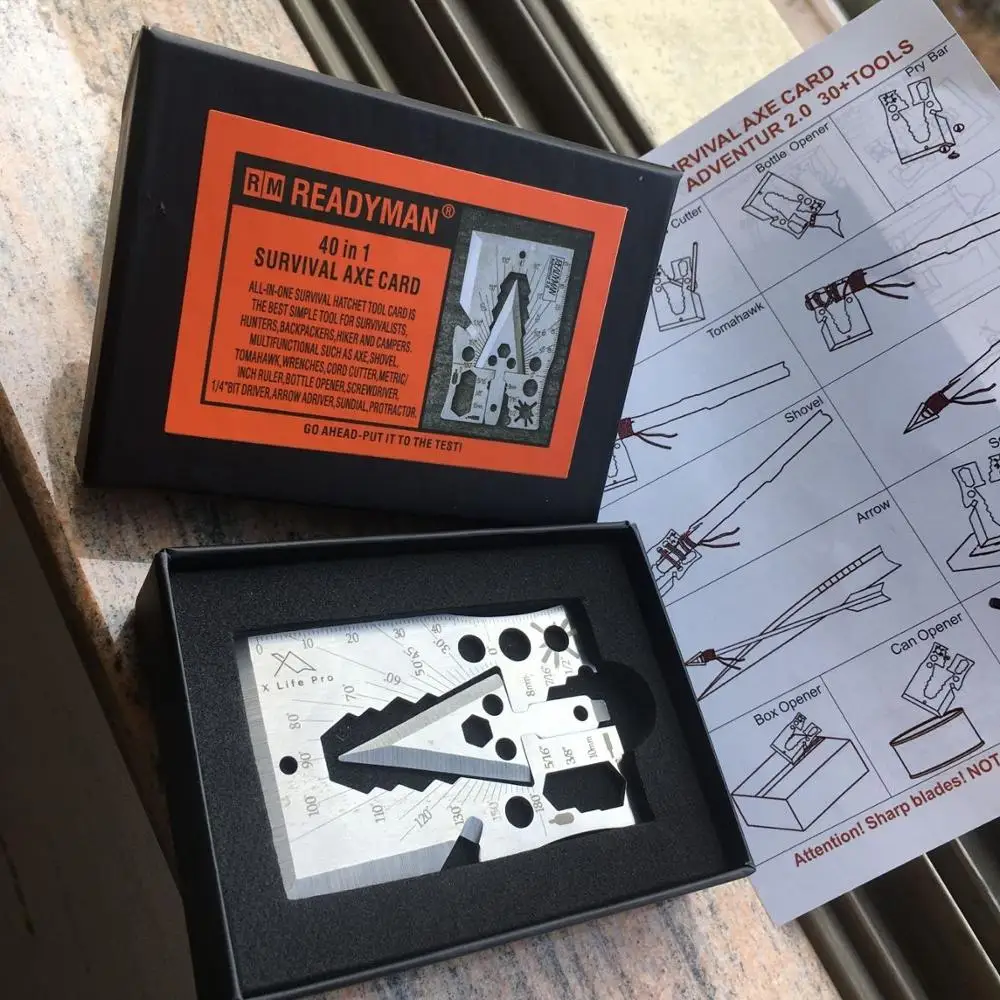 

2019 newest pocket axe tool card with 21 functions