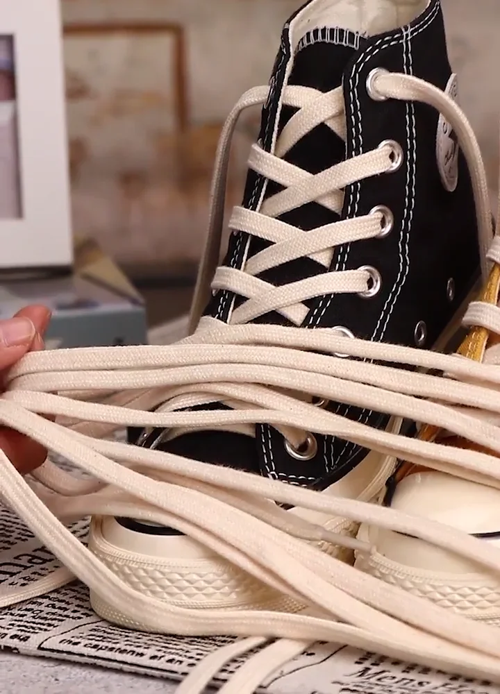 High Quality 8mm Nk Sb Dunks Af Flat Shoe Laces Canvas White Sneakers