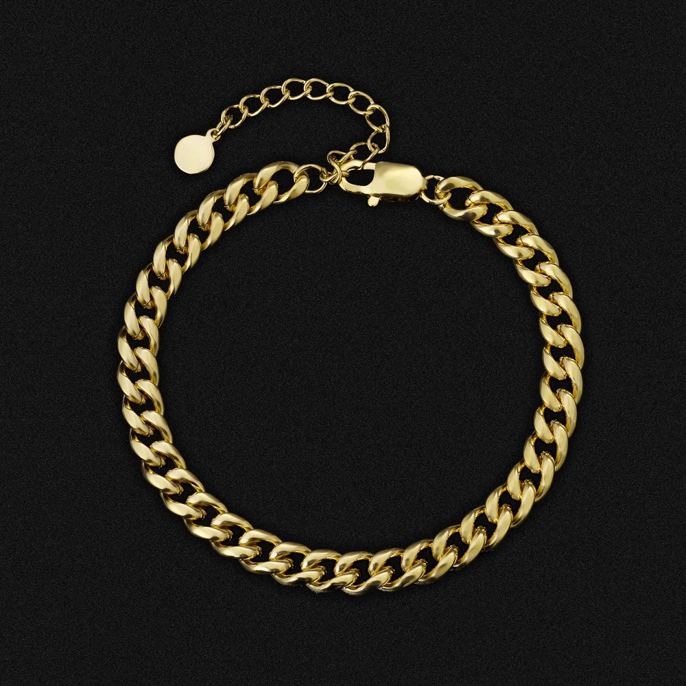 

Custom Gold Chunky Cuban Anklet Jewelry Hip Hop Big Thick Chain Metal Titanium Sterling Steel Mens Ankle Bracelet Anklet for Men