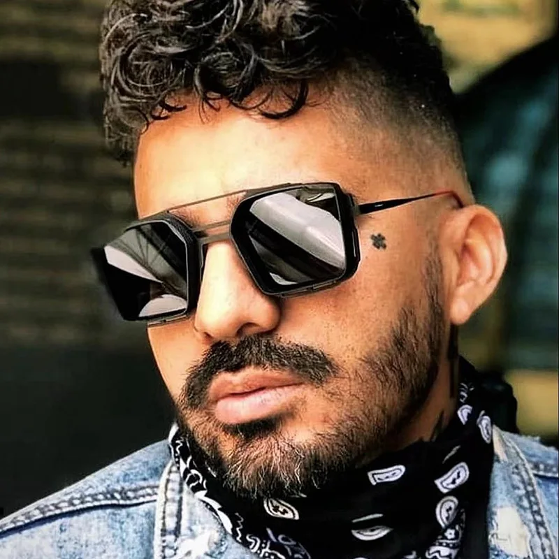 

Finewell 2022 Wholesale Fashion Design Vintage Custom Logo Women Trendy Square Sunglasses For Men
