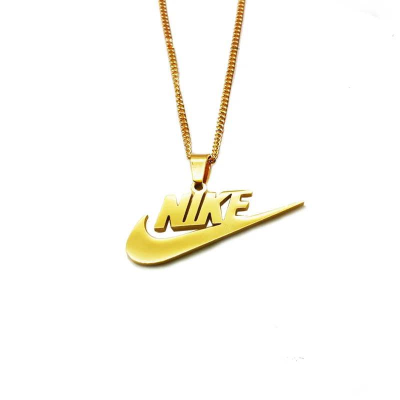 

Factory Cheap Retro Gold Plated Custom Inspired Pendant Jewelry Fashion Personalized Spellout Swoosh Logo Necklace Gold Chain, Silver , gold plated, rose gold