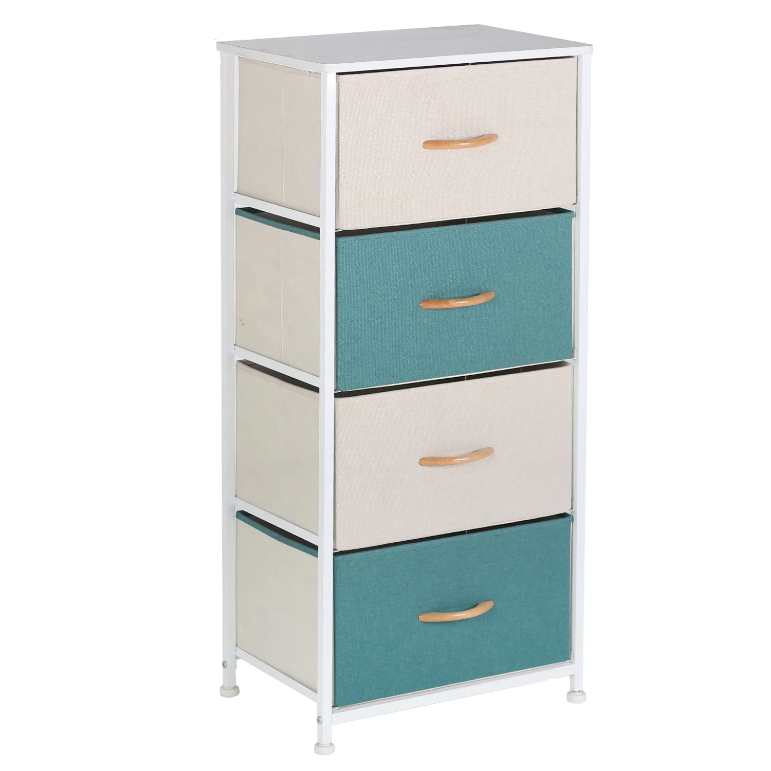 

Two Colors Suitable Vertical Dresser Storage Tower with 4 Drawers, Fabric Organizer Dresser Tower for Bedroom