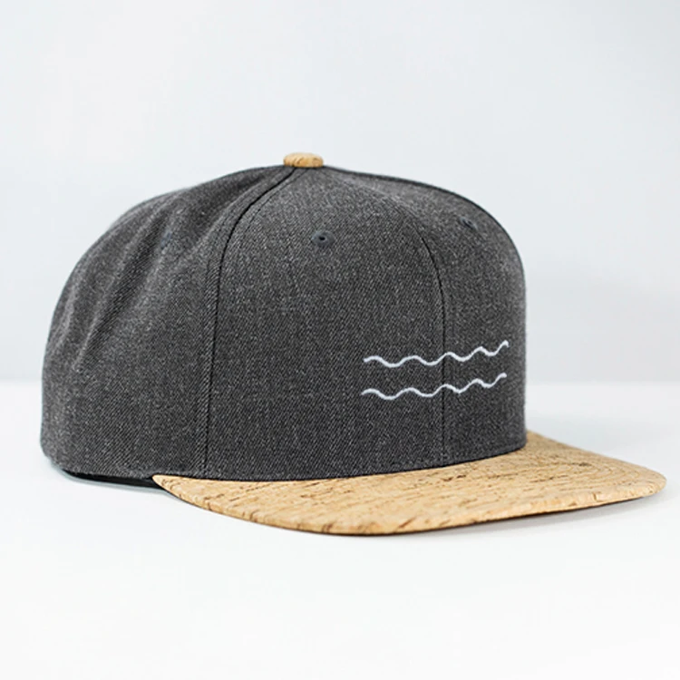 Wholesales Cork Baseball Cap Custom Embroidered Wool Cork Snapback Caps