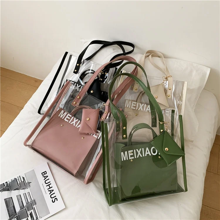 

Factory direct transparent classic handbags for women fashion large tote bag shoulder