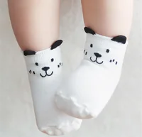 

2019 anti slip 5pair gift box animal head kids 3D cartoon baby socks