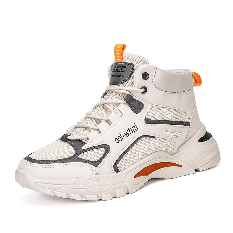 

Wholesale Autumn New Mesh Sports Shoes High-top Breathable Casual Trendy Wild Basketball Mens Sneakers