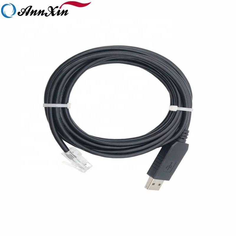 

High Quality Factory Manufacture FTDI PL2303RA-PCB chip USB to RJ45 router console cable, Black