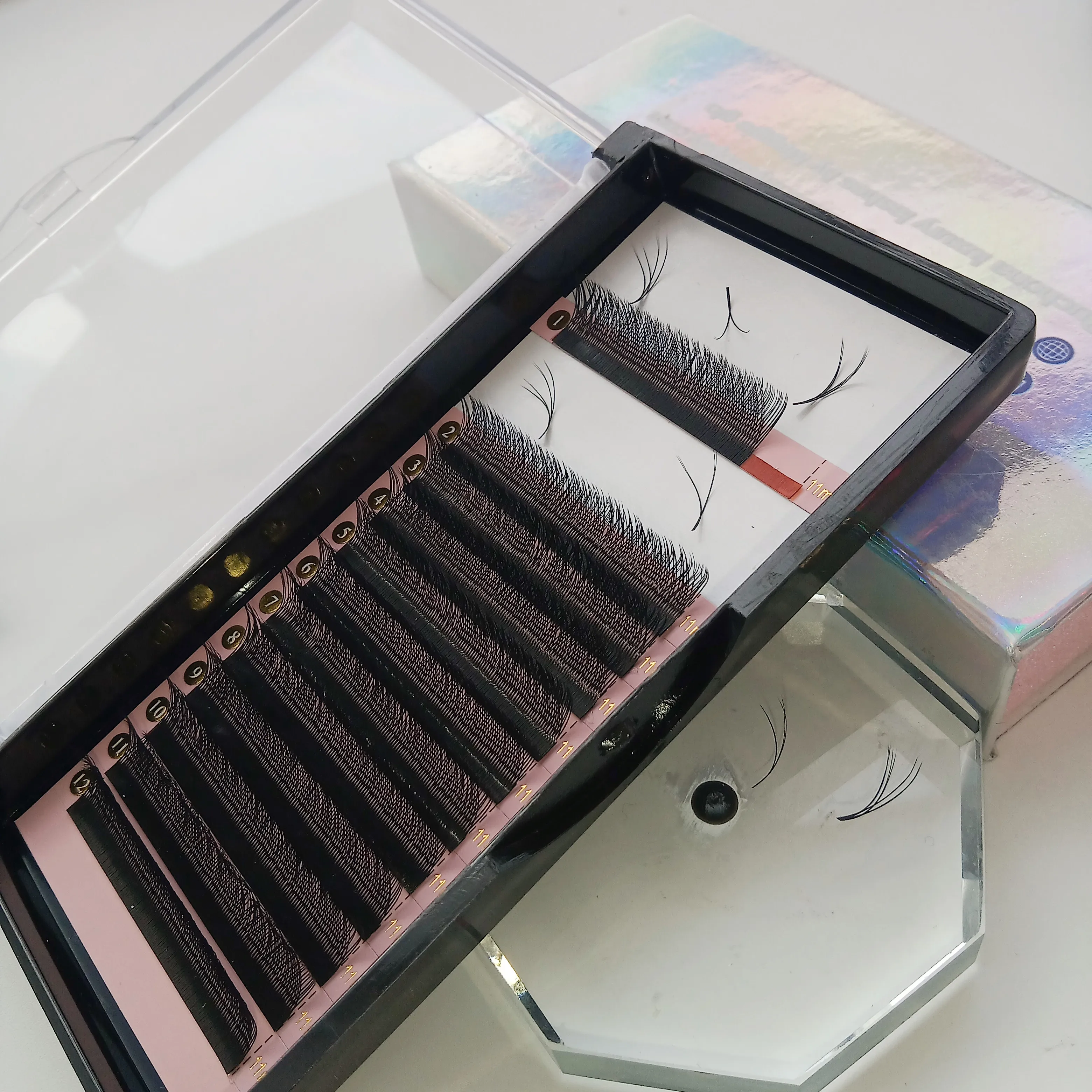 

2022 Hot Sale YY W Shape Volume Lashes 0.07mm Korea PBT Fiber YY Eyelash Extensions 2D 3D Volume Lashes for eyelash extensions