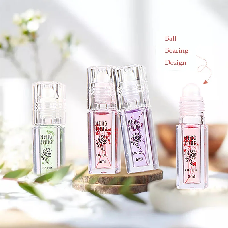 

Nutrition moisturizing lip balm magic clear flower lip oil liquid transparent colorless lip gloss for care, Transparent color