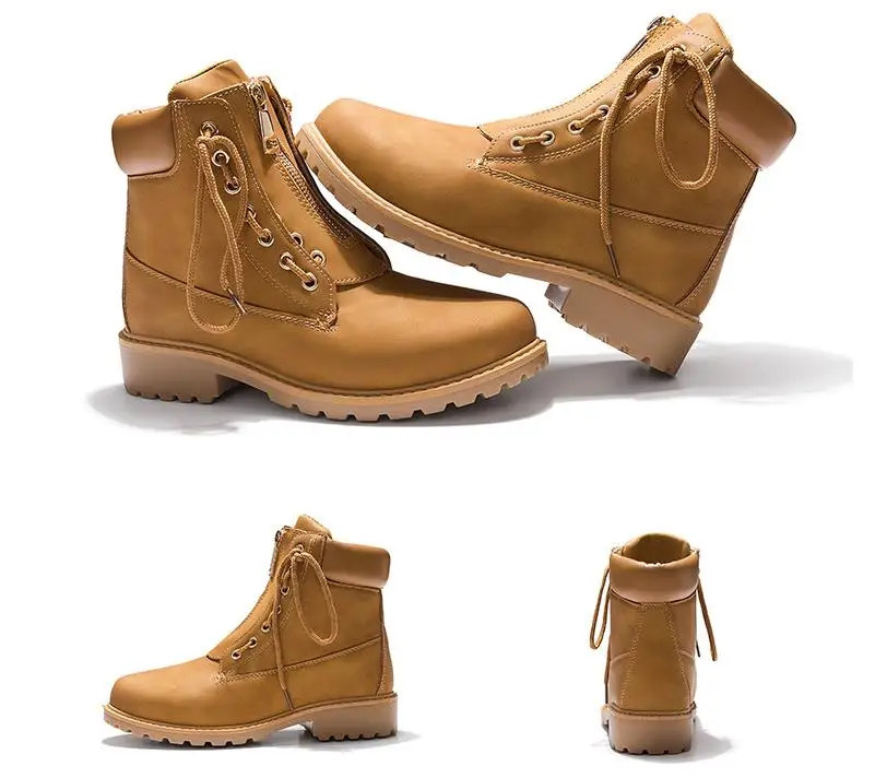 

Autumn and Winter Martin Boots for Women Casual Lace-up Chunky Heels Ankle Boots, Picture