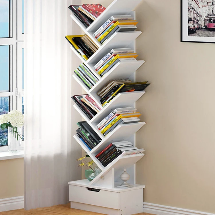 
office wood kid portable tree book shelf 