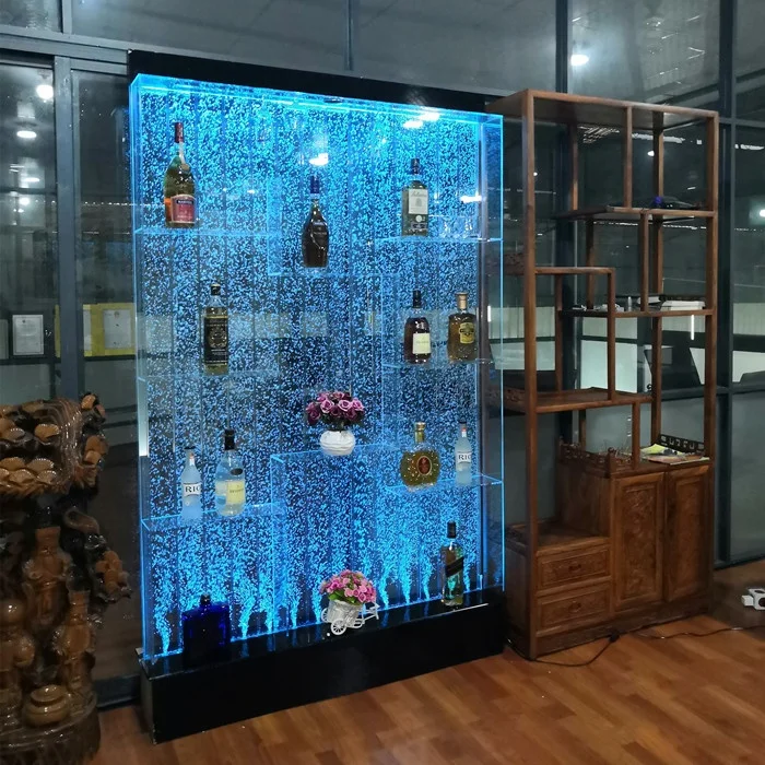 

LED water bubble wall useful wine cabinet interior luxury modern home decoration