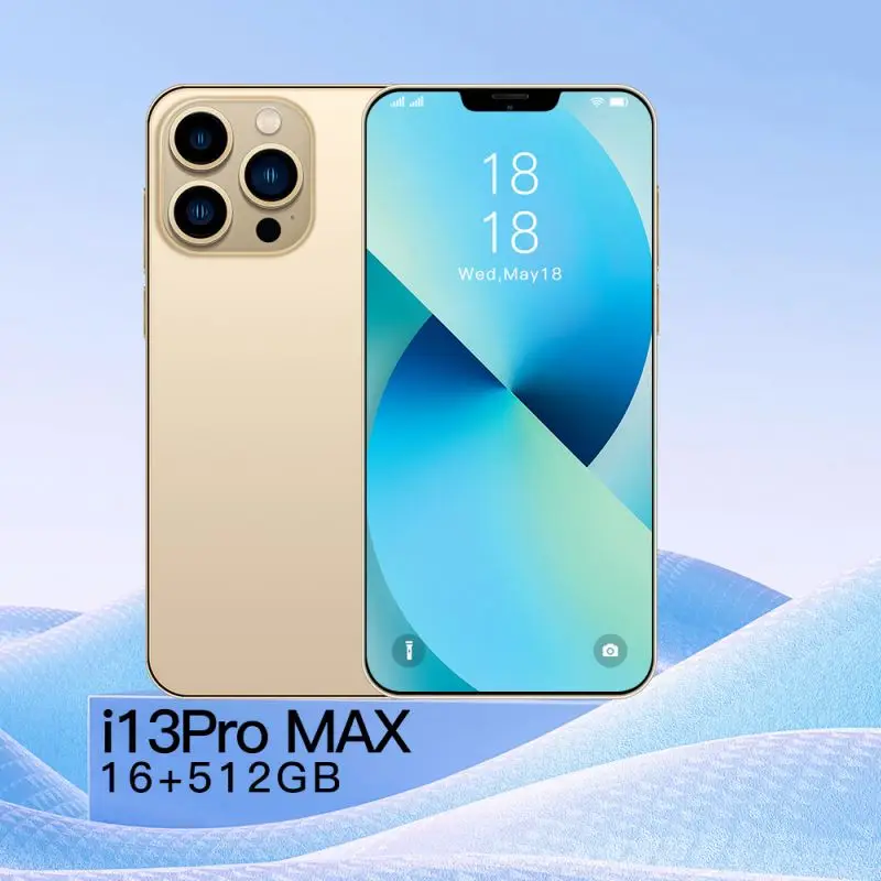 

Hot i13 Pro Max 6.7 inch 16GB + 512GB Android smartphone 10 core 5G LET phone 3 camera face ID Unlocked version mobile phone
