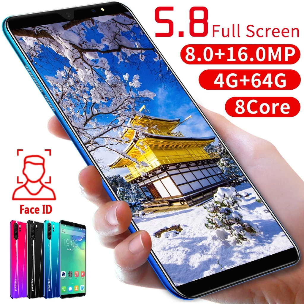 

X27 Plus 4GB + 64GB Android Smartphone 10 Core 5G Phone 5.8 inch Full Screen 3 Camera Face ID Unlock Mobile Phone