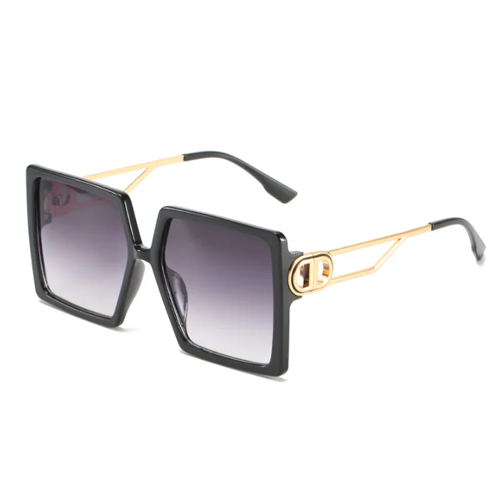 

Cute Gradient For Oversized Square Black Vintage Metal Fame Men And Women 2022 Oversized Designer Irregular Luxury Sunglasses